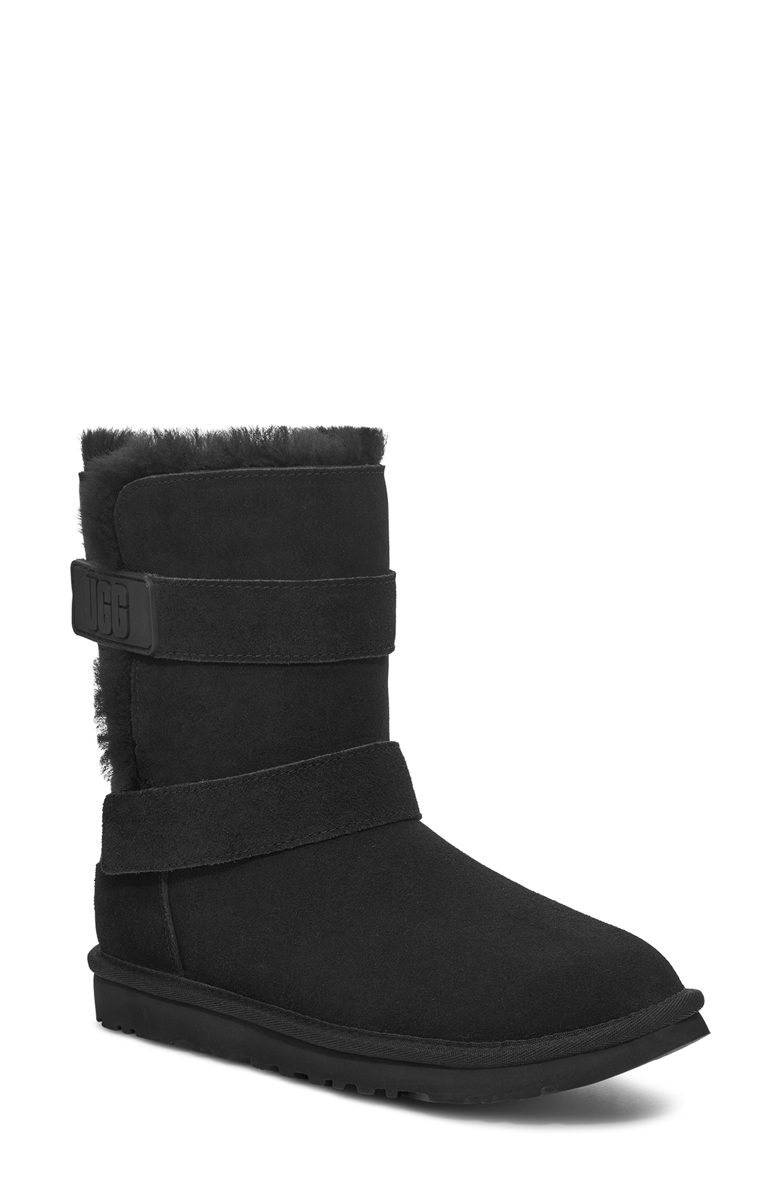 womens black snow boots with fur