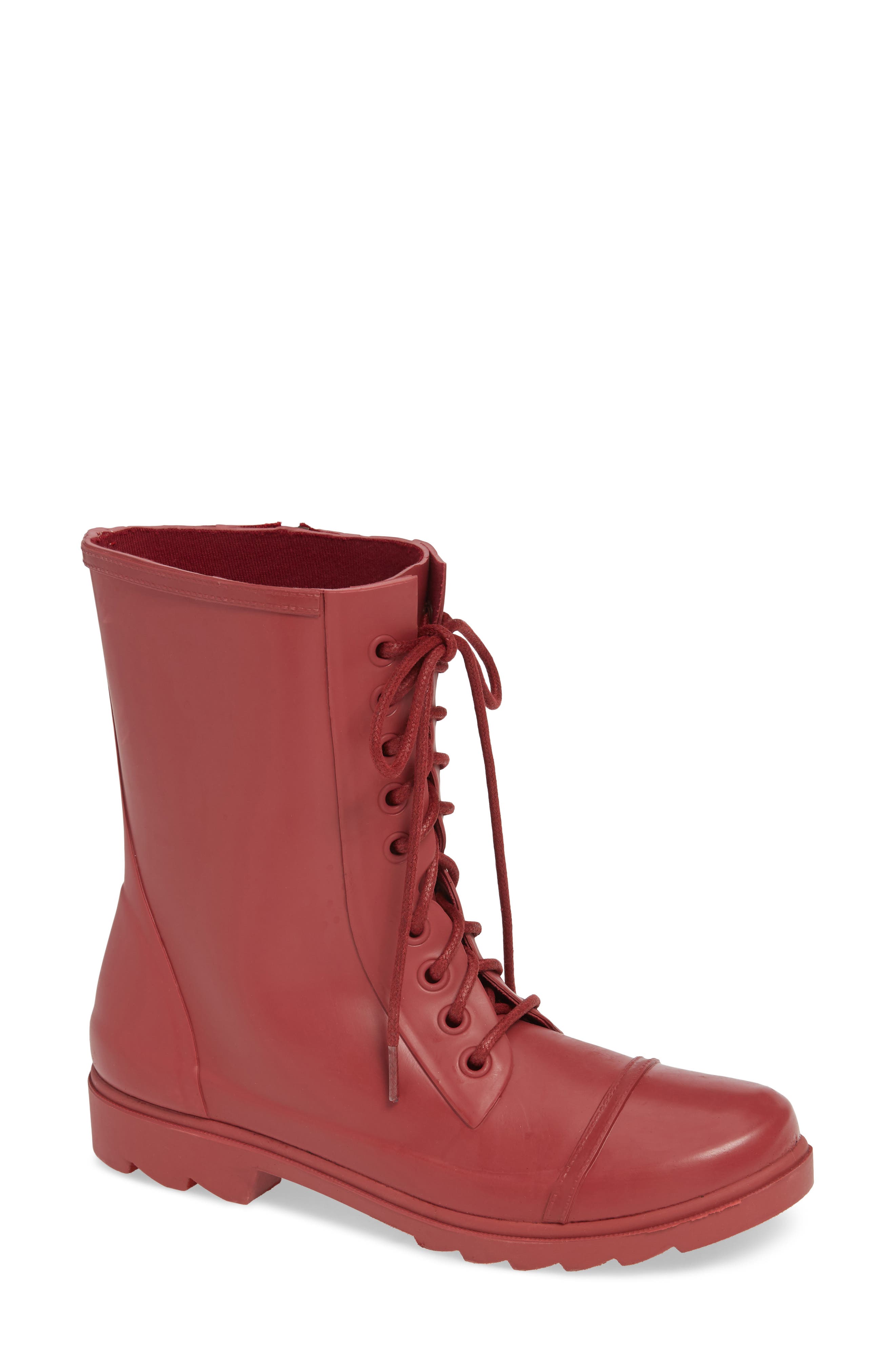 steve madden rain boots red zipper