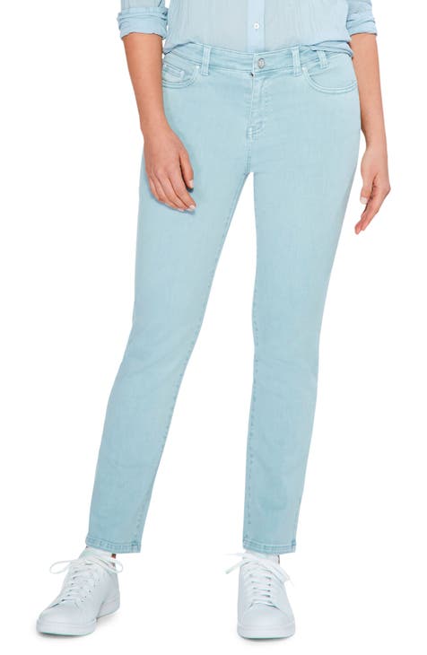 Color Mid Rise Ankle Straight Leg Jeans
