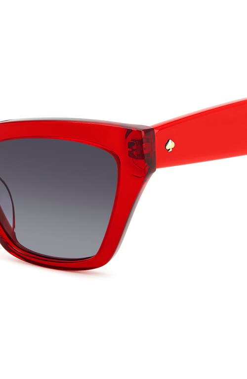 Shop Kate Spade New York Fay 54mm Gradient Cat Eye Sunglasses In Red/grey Shaded