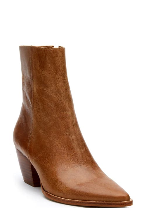 Caty Western Pointed Toe Bootie in Vintage Tan