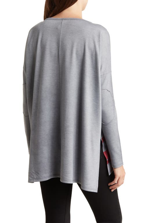 Shop Go Couture Asymmetric Dolman Sweater In Grey/beetroot Purple