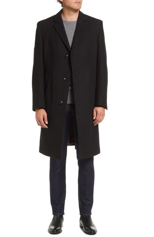 Simon Wool Blend Topcoat in Black