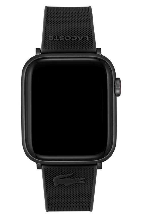 Lacoste Petit Piqué Silicone Apple Watch® Watchband in Black