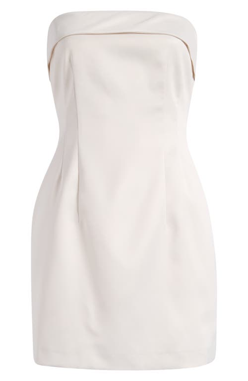 Shop French Connection Satin Strapless Minidress In Classic Cream