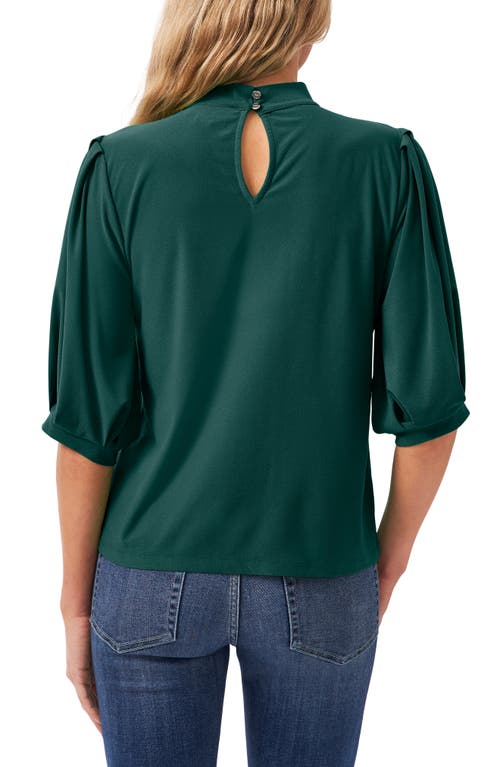 Shop Cece Bow Knit Top In Dark Forest Green