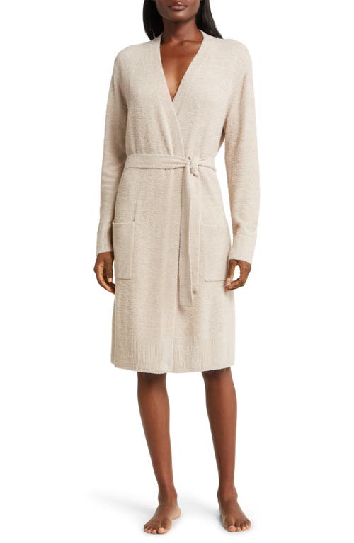 barefoot dreams CozyChic™ Lite® Short Robe in Heather Almond-Taupe