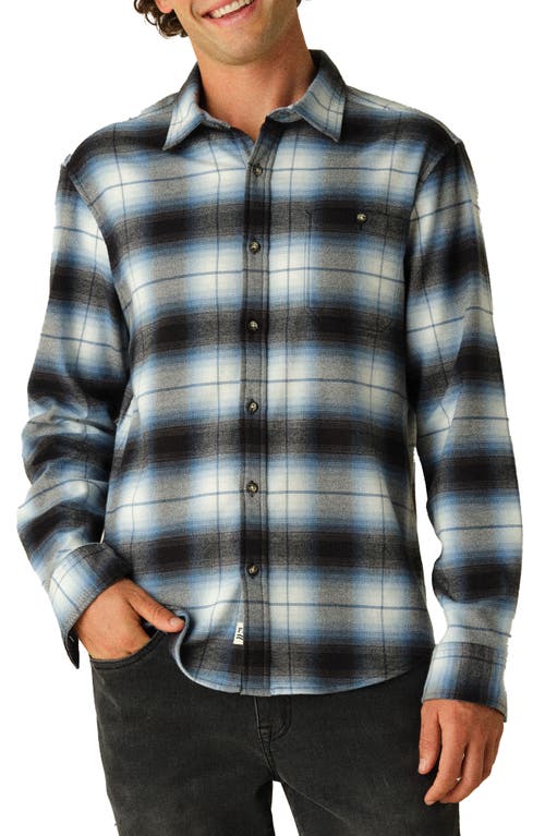 Shop Fair Harbor Seaside Stretch Flannel Button-up Shirt In Smooth Blue Plaid