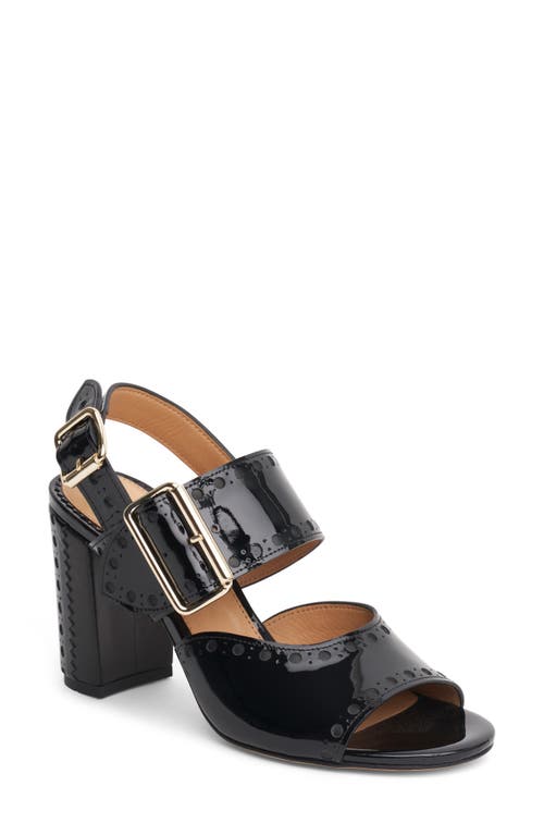 The Office of Angela Scott Ms. Nellie Block Heel Sandal in Glossy Black at Nordstrom, Size 6.5Us