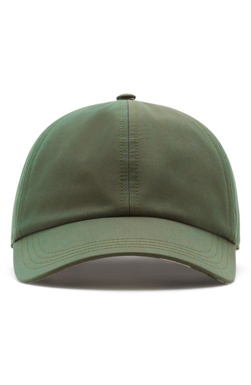 burberry Check Lined Cotton Twill Baseball Cap Antique Green at Nordstrom,