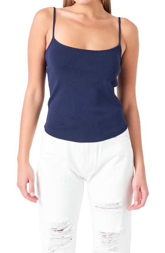 Grey Lab Rib Camisole In Navy