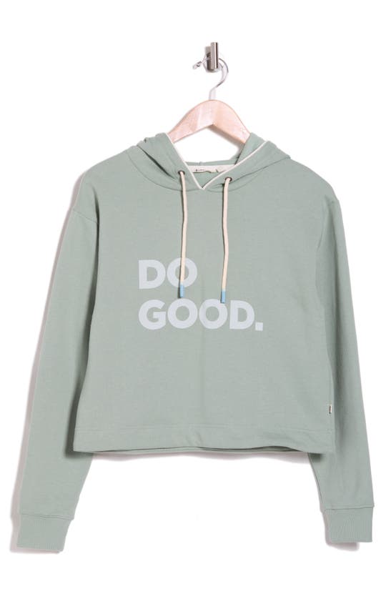 Shop Cotopaxi Do Good Organic Cotton Blend Crop Hoodie In Silver Leaf