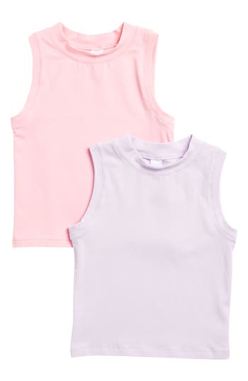 Yogalicious Kids' Airlite Melissa 2-pack Assorted Tanks In Pink