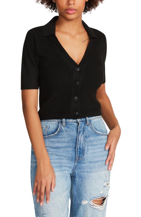 Steve Madden Solid Rib Top In Black