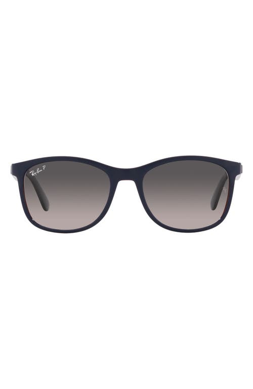 Ray-Ban 56mm Polarized Square Sunglasses in Matte Blue