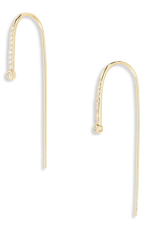 Demi-Fine Cubic Zirconia Pull Through Earrings