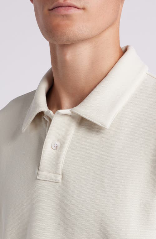 Shop Theory Delroy Double Piqué Polo In Winter White