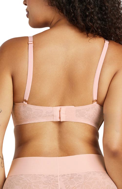 Shop Siella Soft Lace Balconette Foam Bra In Barely Pink