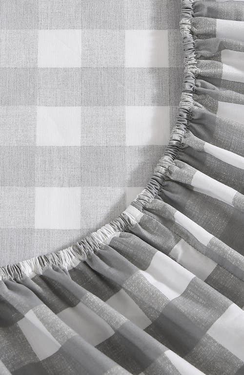 Eddie Bauer Lakehouse Plaid 200 Thread Count 100% Cotton Percale Sheet Set In Medium Grey