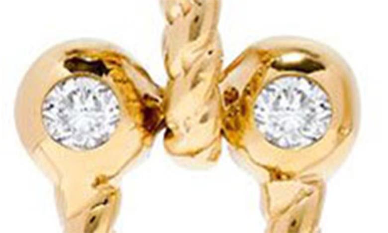 H.j. Namdar Rope Horseshoe Bezel Diamond Drop Earrings In 14k Yellow Gold