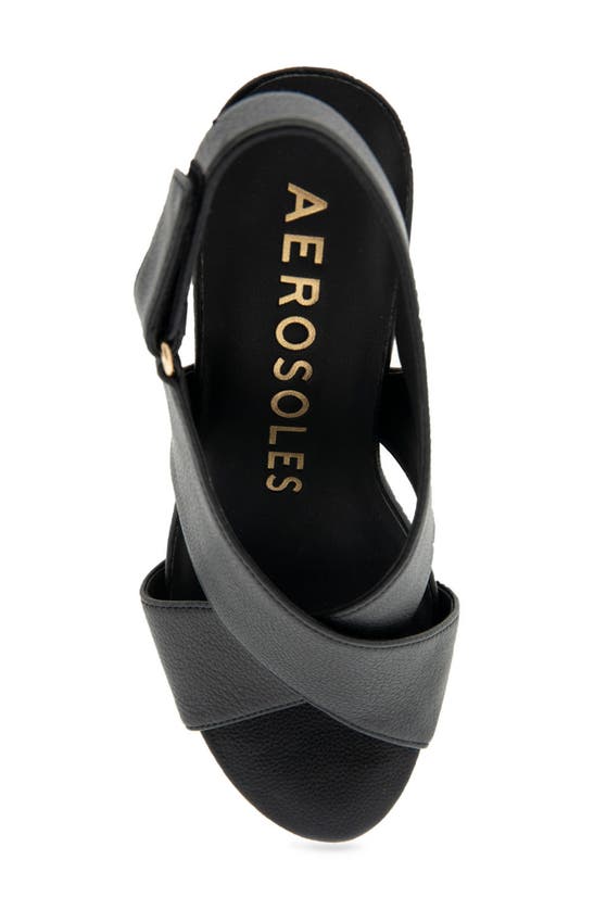 Shop Aerosoles Payton Espadrille Wedge Sandal In Black Pu