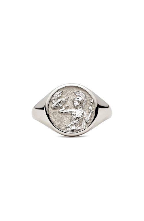 Awe Inspired Athena Signet Ring in Sterling Silver