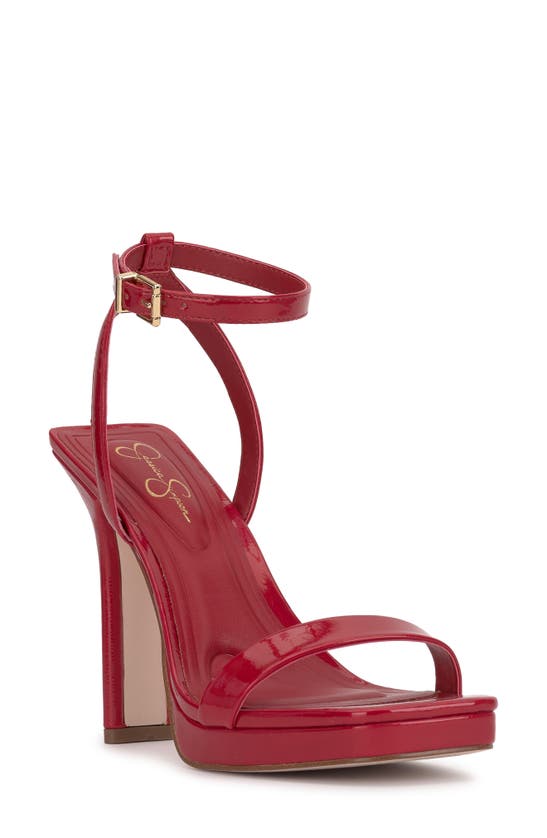 Jessica Simpson Adonia Ankle Strap Platform Sandal In Red Muse