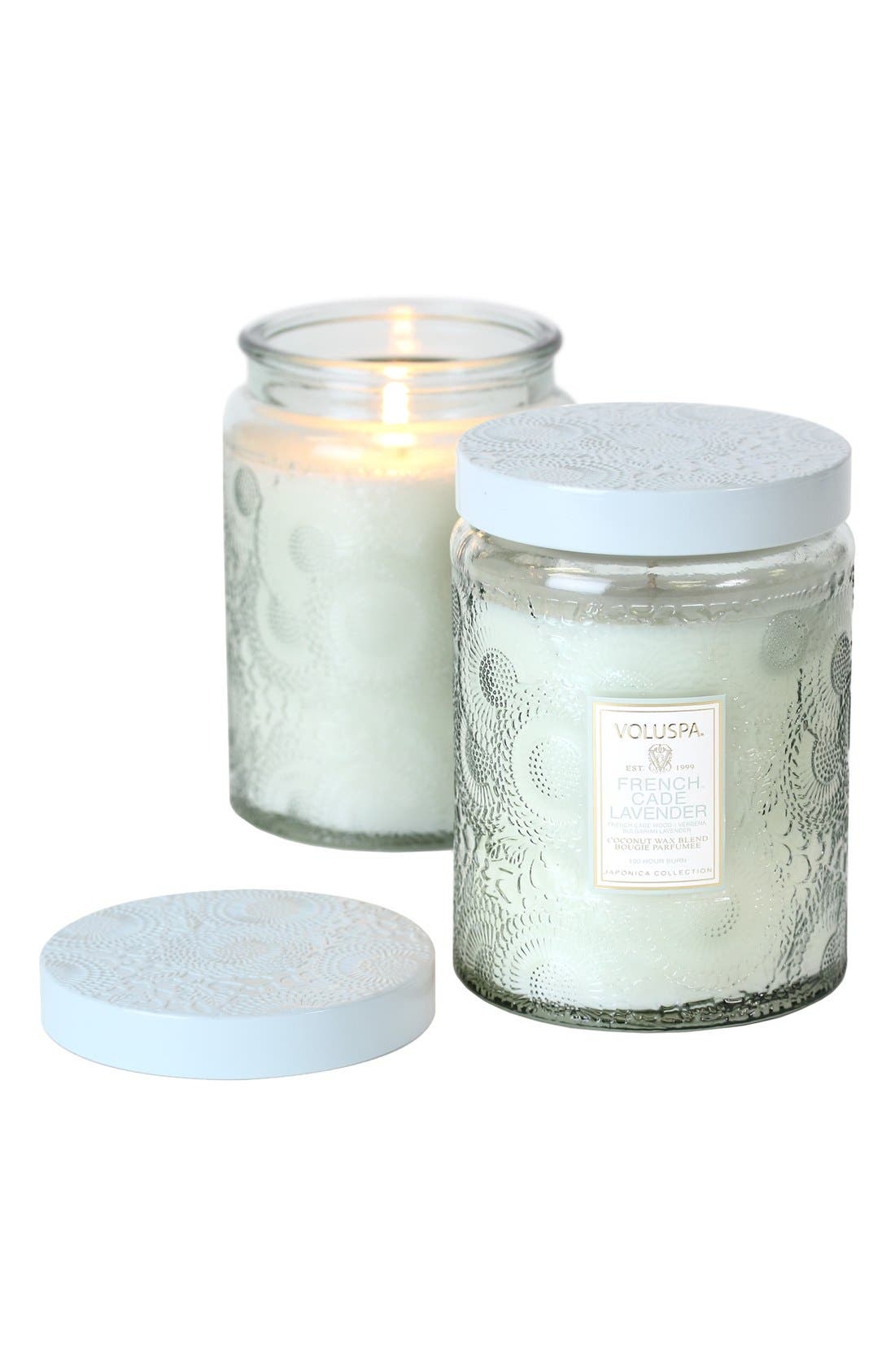 Voluspa Japonica French Cade Lavender Large Embossed Jar Candle Nordstrom
