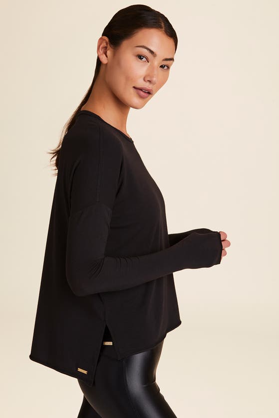 Shop Alala Long Sleeve Breakers Tee In Black