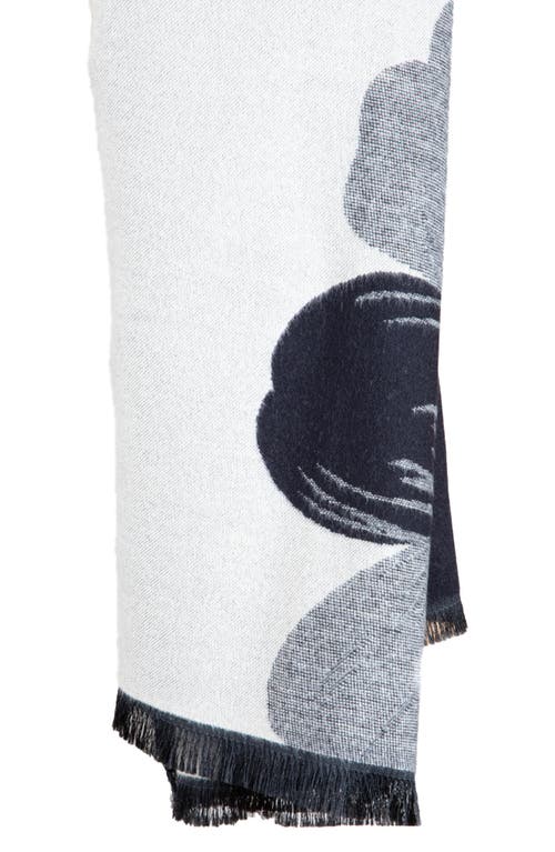 Saachi Floral Reversible Scarf In Black/white/grey