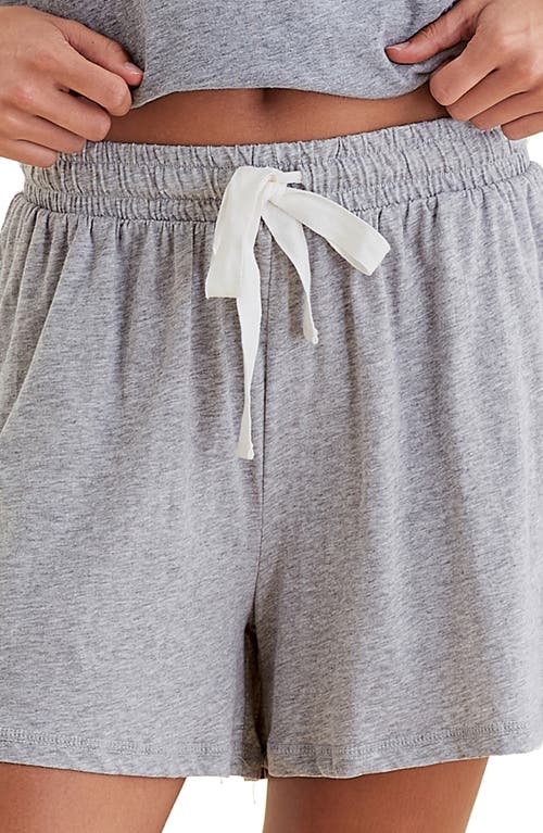 Shop Papinelle Jada Organic Cotton Pajama Shorts In Dark Grey