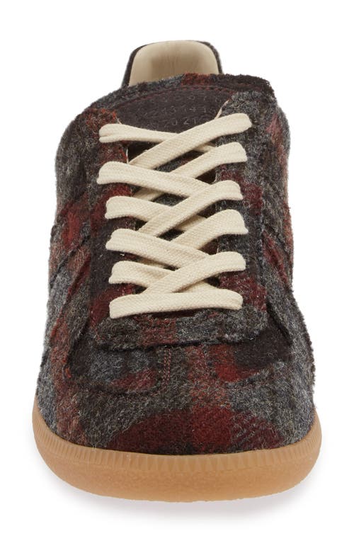 Shop Maison Margiela Replica Wool Sneaker In Grey Combo