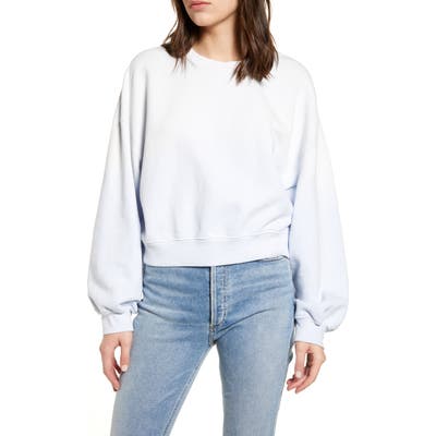 Agolde Balloon Sleeve Tie Dye Cotton Sweatshirt, Blue