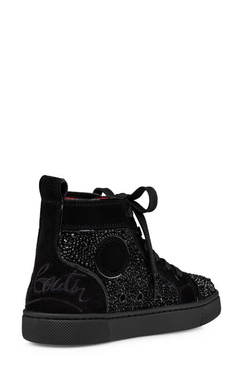 Shop Christian Louboutin Funnytopi Crystal Embellished High Top Sneaker In Black/jet