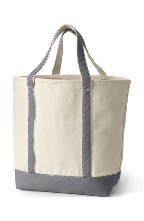 Lands' End Open Top Canvas Tote Bag In Natural/lavender Cloud