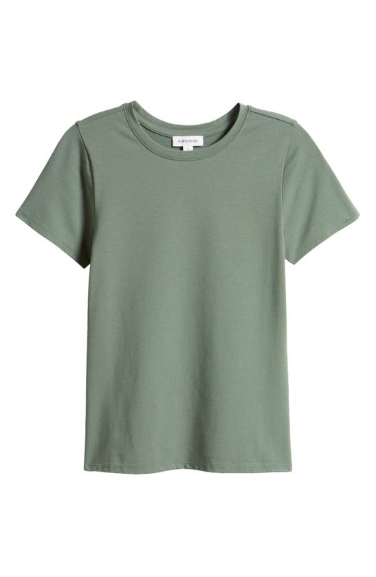 Shop Nordstrom Pima Cotton Blend Crewneck T-shirt In Green Duck