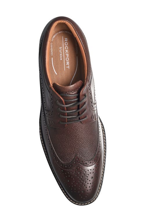 Rockport Fallo Wingtip Derby In Dark Brown