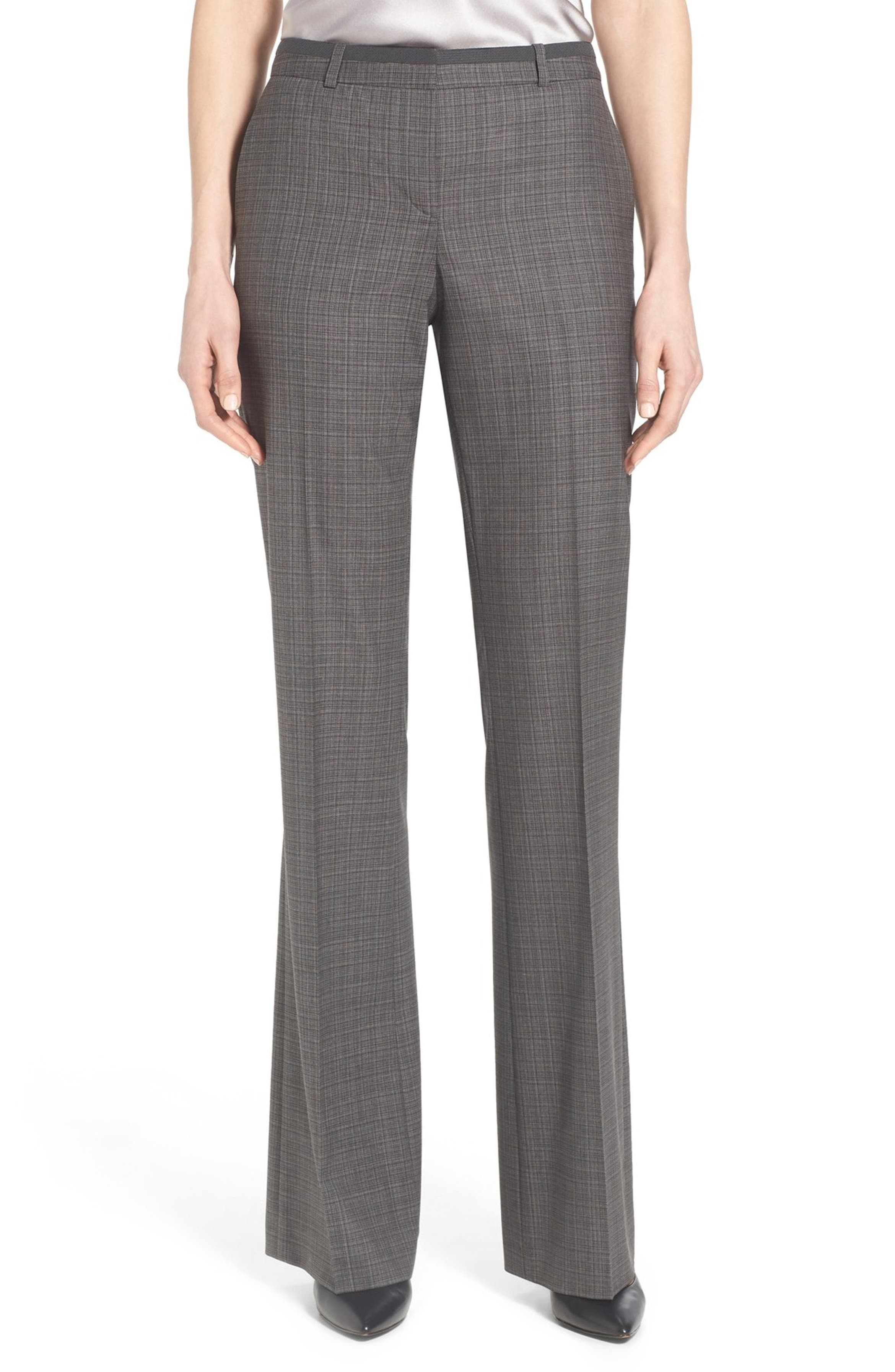 BOSS 'Tulea' Graphic Weave Stretch Wool Trousers (Regular & Petite ...