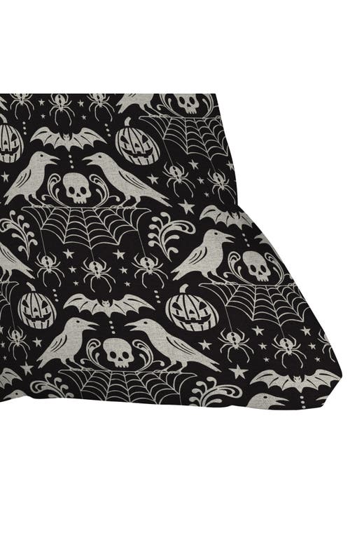 Deny Designs Poesie Garden Throw Pillow In Black