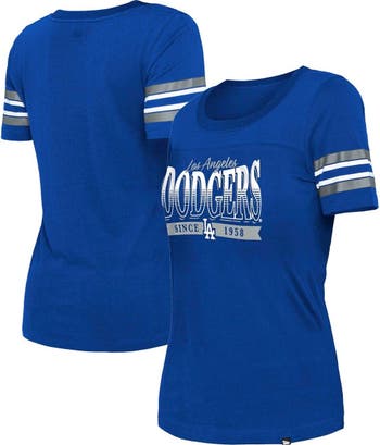 Women's New Era Royal Los Angeles Dodgers Team Stripe T-Shirt