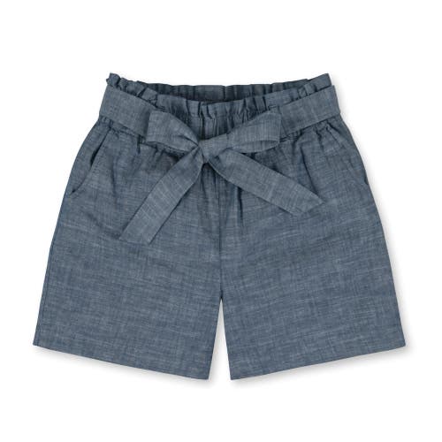 Shop Hope & Henry Organic Cinch Waist Short In Blue Chambray