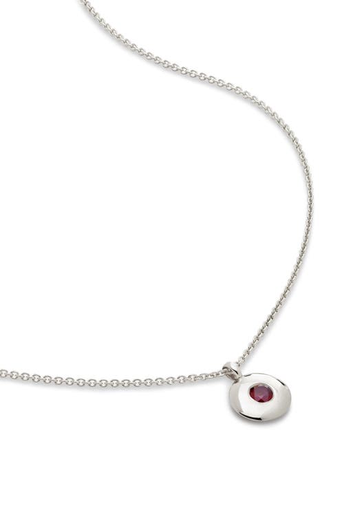 January Birthstone Garnet Pendant Necklace in Sterling Silver