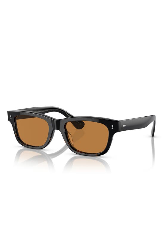 Shop Oliver Peoples Rosson Sun 53mm Square Sunglasses In Matte Black