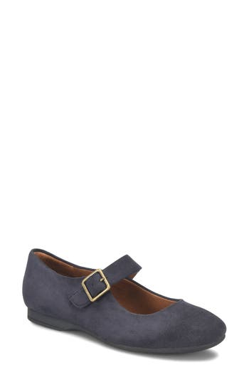 Eurosoft Kendal Mary Jane Flat In Navy Suede