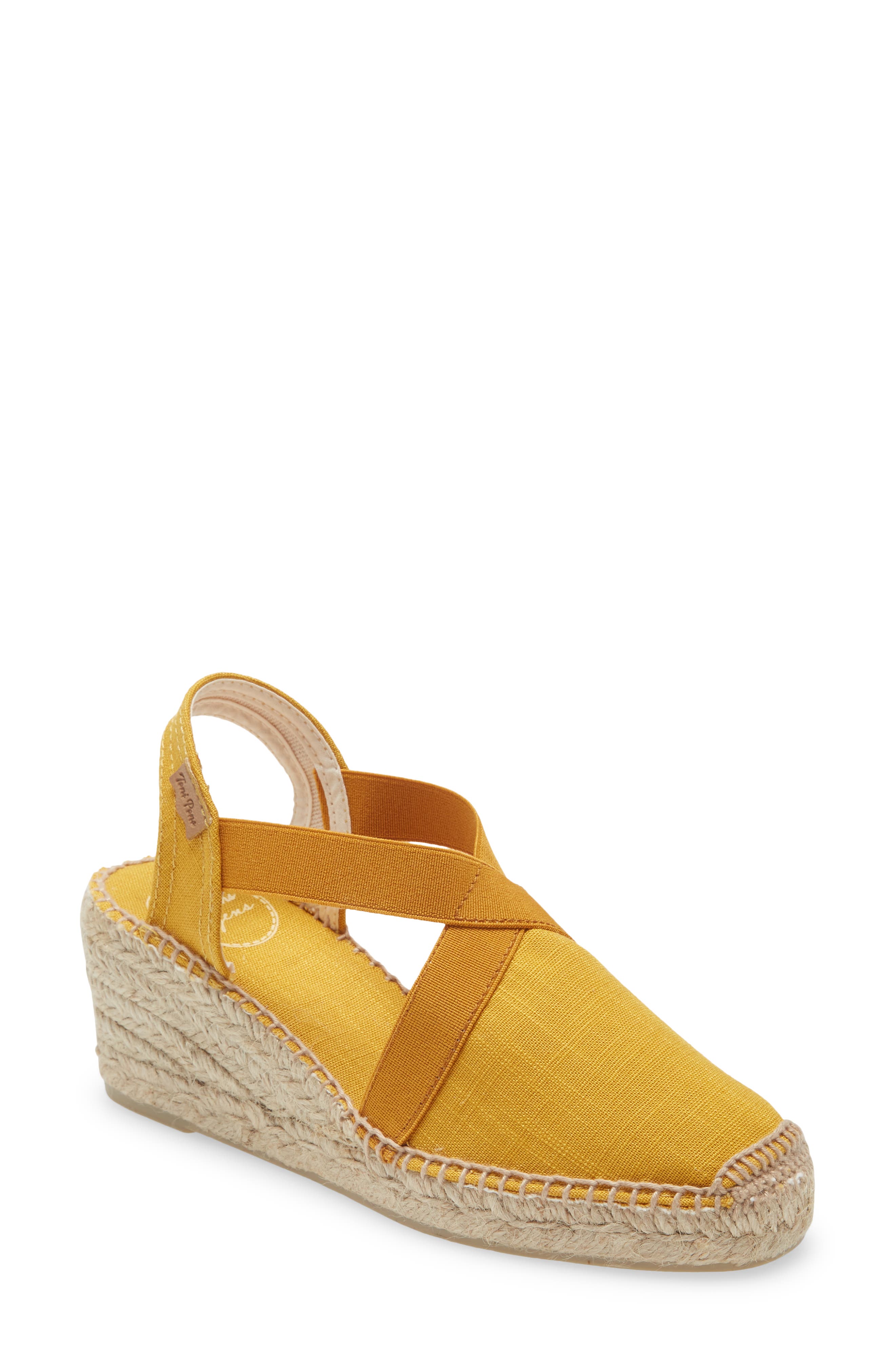yellow espadrille sandals