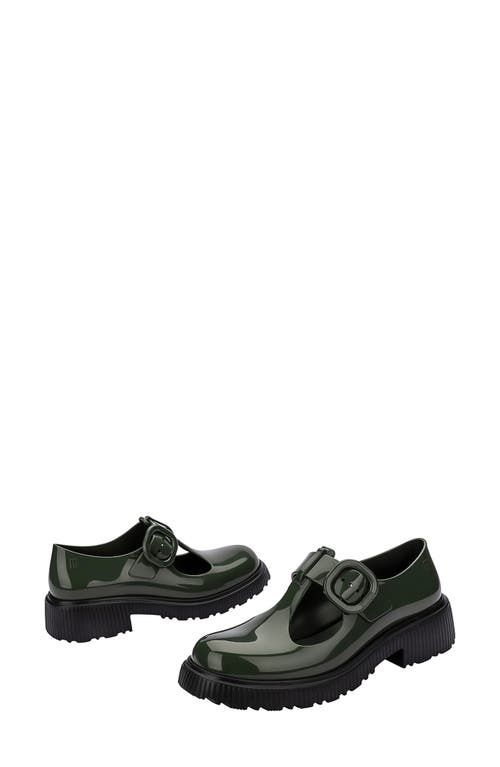 Melissa Jackie Jelly Mary Jane Shoe In Black/green, Women's At Urban Outfitters In Black/green