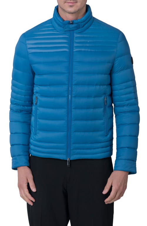 Emory Water Resistant Down Recycled Nylon Puffer Jacket in Mykonos Blue