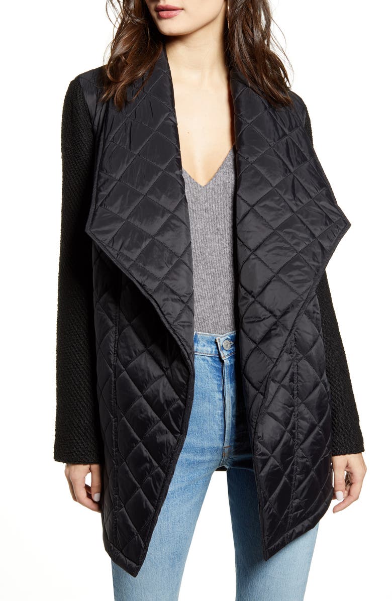 Jack by BB Dakota Call It Quilts Mix Media Quilted Coat | Nordstrom