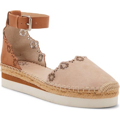 Vince Camuto Breshan Ankle Strap Espadrille Wedge- Beige