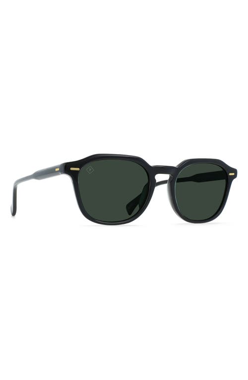 Raen Clyve 52mm Polarized Round Sunglasses In Recycled Black/green Polar